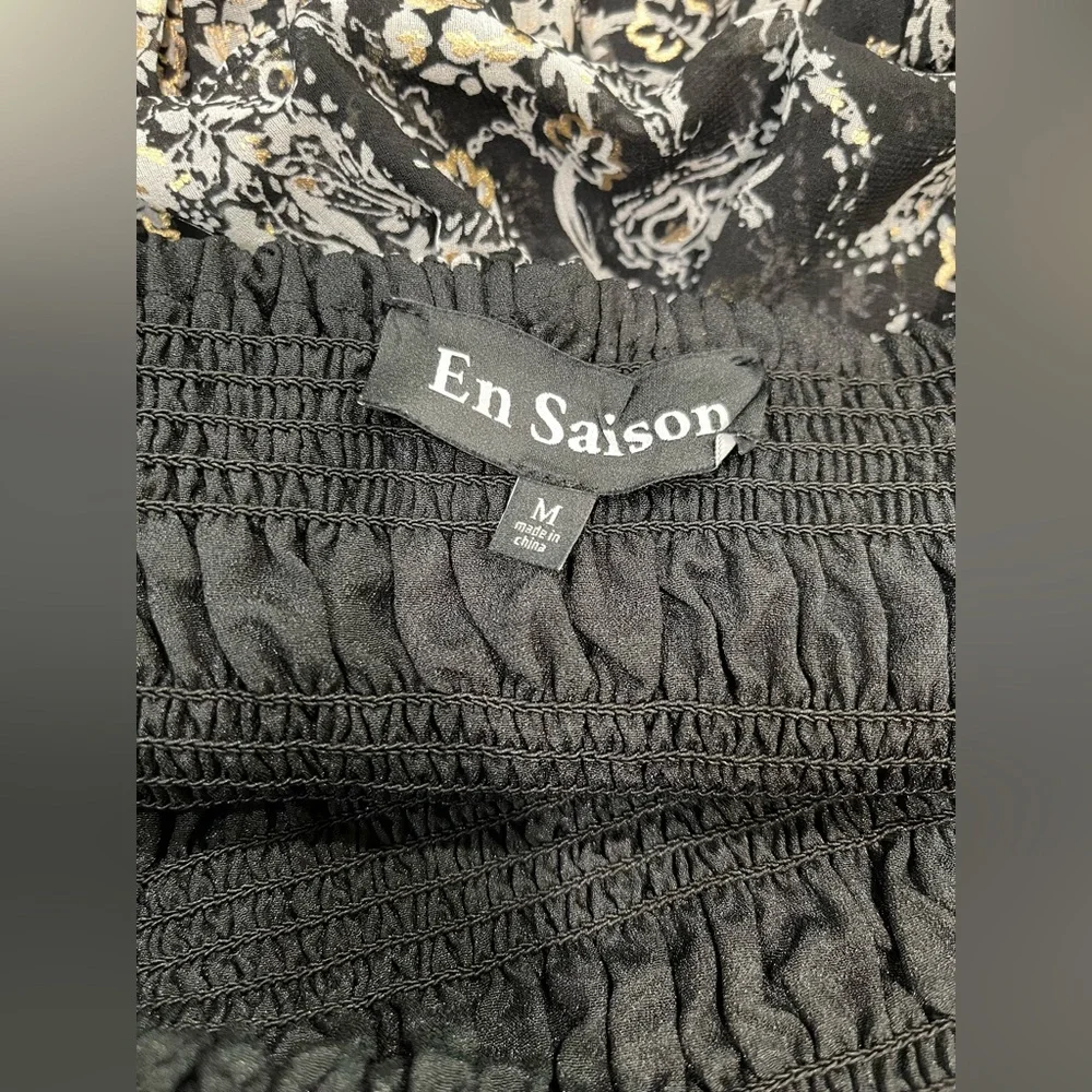 En Saison Smocked Paisley Midi Dress Size Medium - Picture 5 of 6